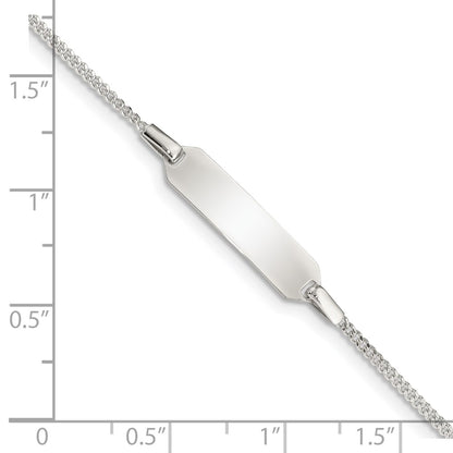 5 Inch Sterling Silver Childrens 5In Plus 1In Ext Id Curb Link Bracelet