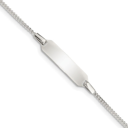 5 Inch Sterling Silver Childrens 5In Plus 1In Ext Id Curb Link Bracelet