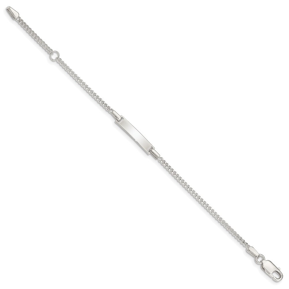 5 Inch Sterling Silver Polished Childrens Id Curb Link 5In Plus 1In Ext. Bracelet