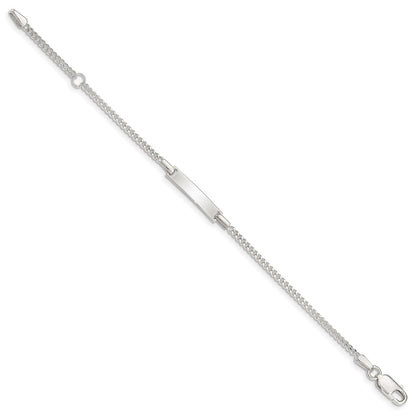 5 Inch Sterling Silver Polished Childrens Id Curb Link 5In Plus 1In Ext. Bracelet