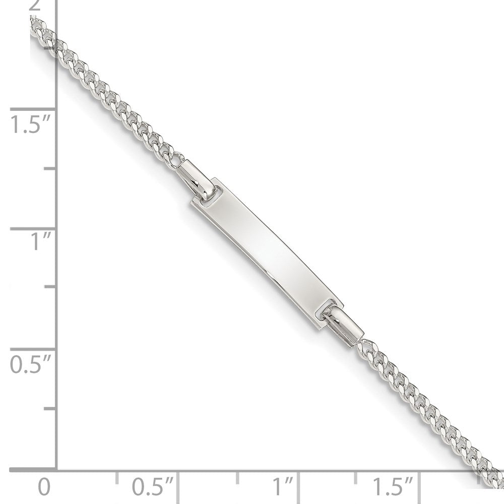 5 Inch Sterling Silver Polished Childrens Id Curb Link 5In Plus 1In Ext. Bracelet