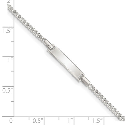 5 Inch Sterling Silver Polished Childrens Id Curb Link 5In Plus 1In Ext. Bracelet