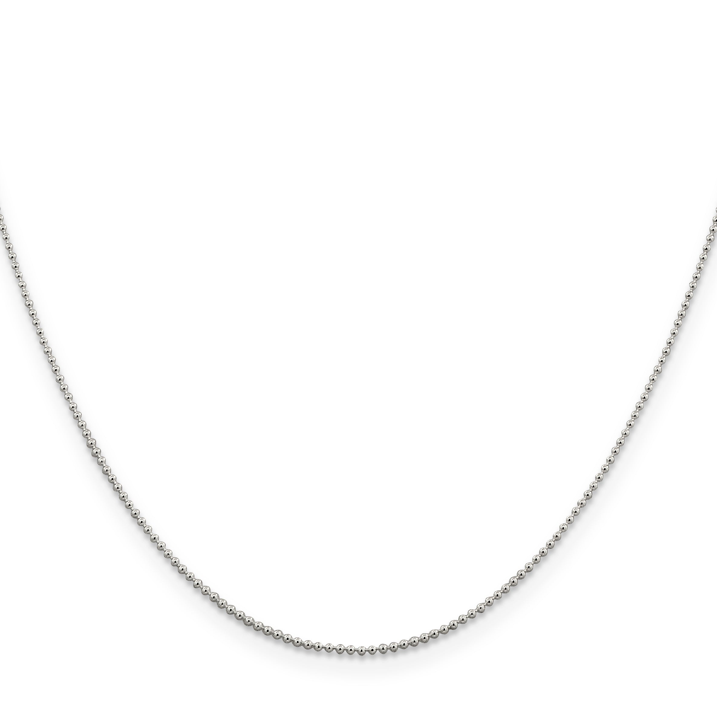 18 Inch Sterling Silver 1mm Beaded Chain Necklace