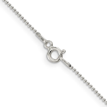 20 Inch Sterling Silver 1mm Beaded Chain Necklace