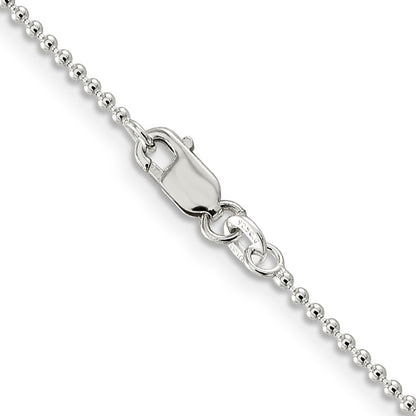 20 Inch Sterling Silver 1.5mm Beaded Chain Necklace