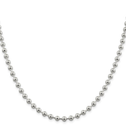 16 Inch Sterling Silver 5mm Beaded Chain Necklace