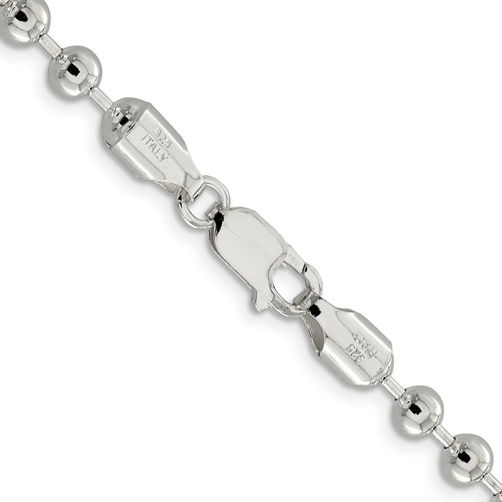 18 Inch Sterling Silver 5mm Beaded Chain Necklace