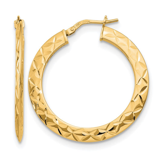 Sterling Silver Gold Tone Polished And D/C Hoop Earrings