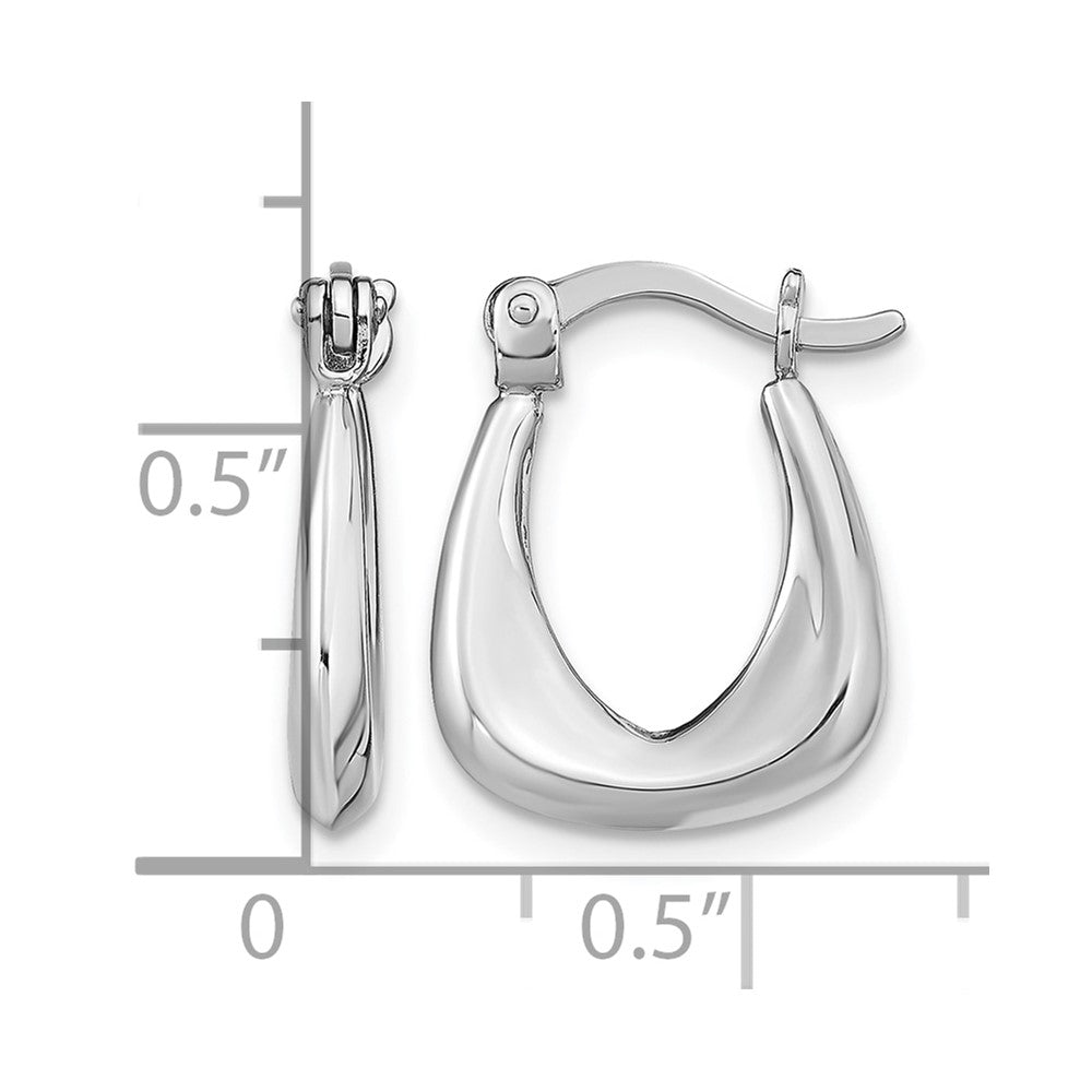 Sterling Silver Rhodium Plated Huggie Earrings