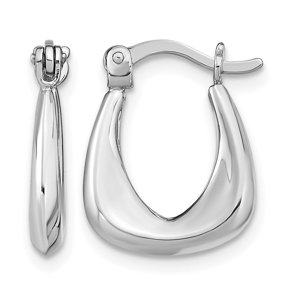 Sterling Silver Rhodium Plated Huggie Earrings
