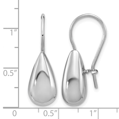 Sterling Silver Leslie'S' Rh Plated Polish Teardrop Dangle Earrings