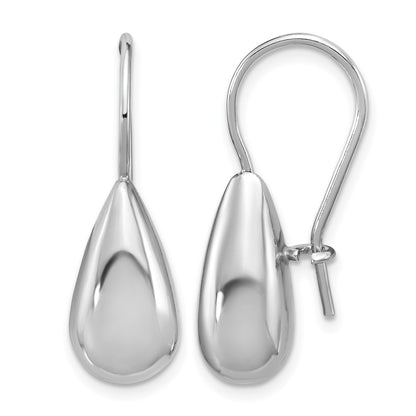 Sterling Silver Leslie'S' Rh Plated Polish Teardrop Dangle Earrings