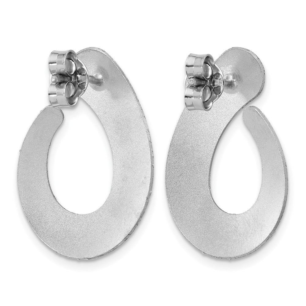 Sterling Silver Ss Rh Plated Radiant Essence Textured Teardrop Post Earrings