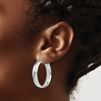 Sterling Silver Polished Hinged Hoop Earrings