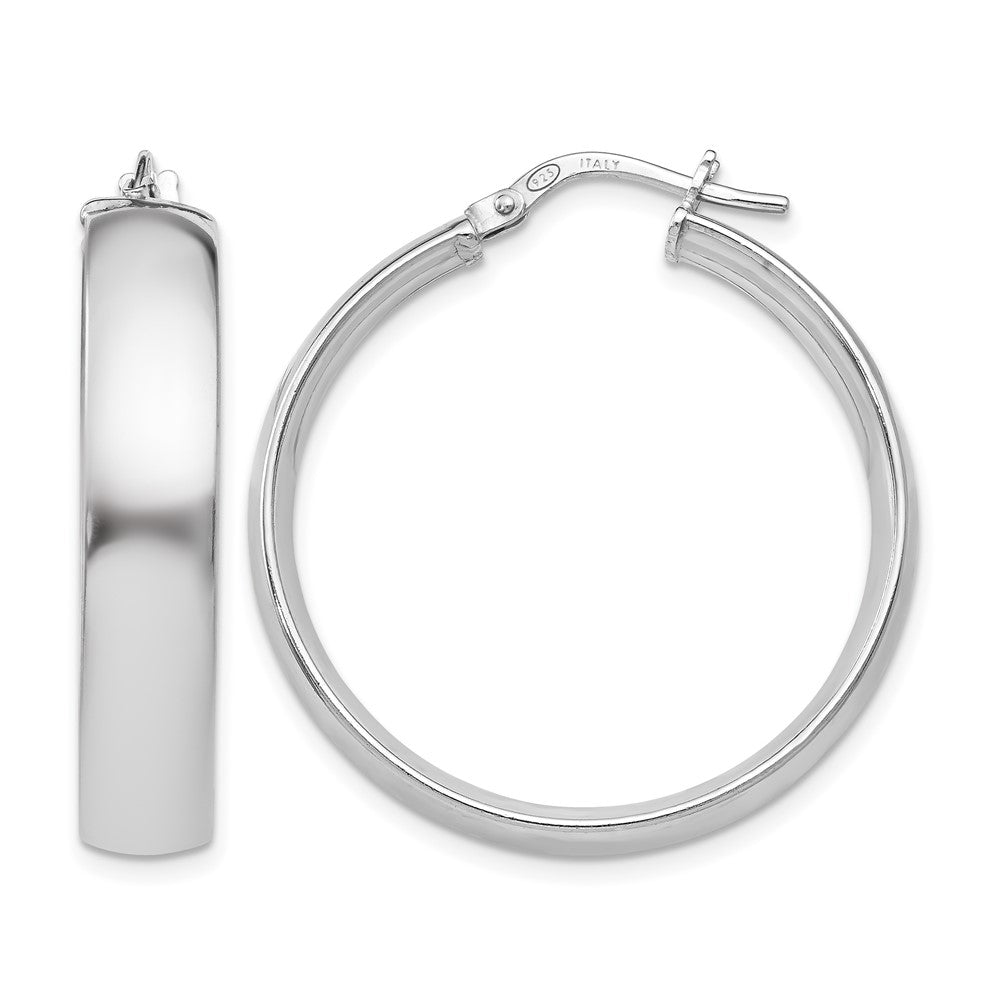 Sterling Silver Polished Hinged Hoop Earrings