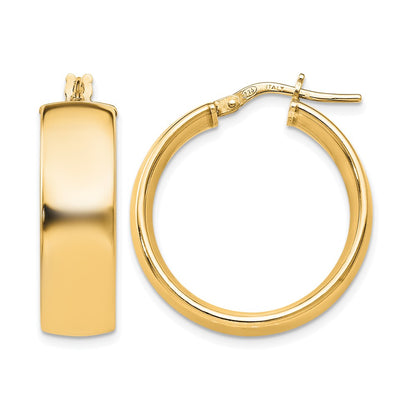 Sterling Silver Gold Tone Polished Hoop Earrings