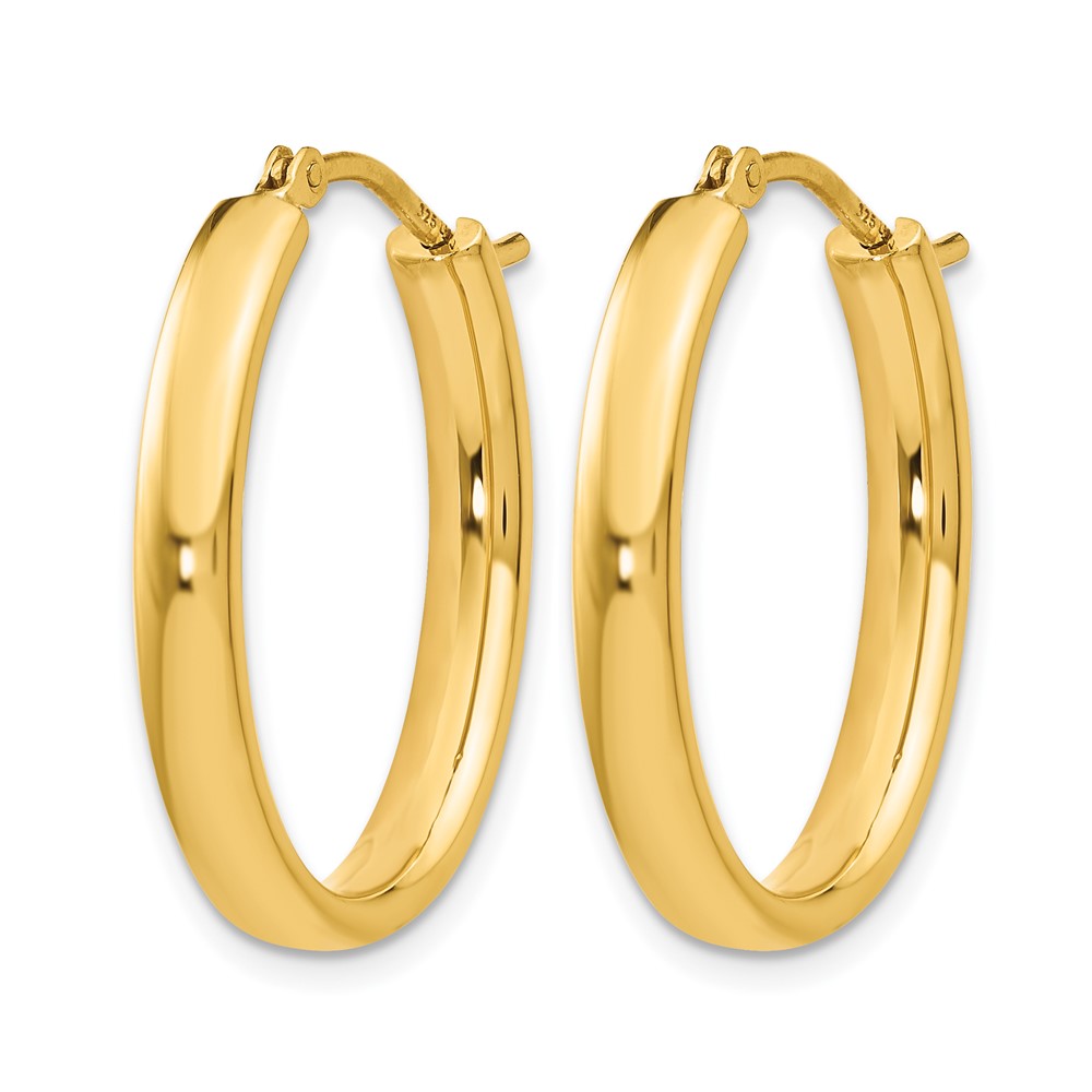 Ss/Gold Plated Sterling Silver Gold-Plated Polished Oval Hoop Earrings