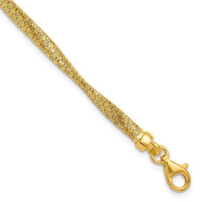 Gold Plated Sterling Silver Pl Twist Texture Wrapped 1In Ext. Bracelet