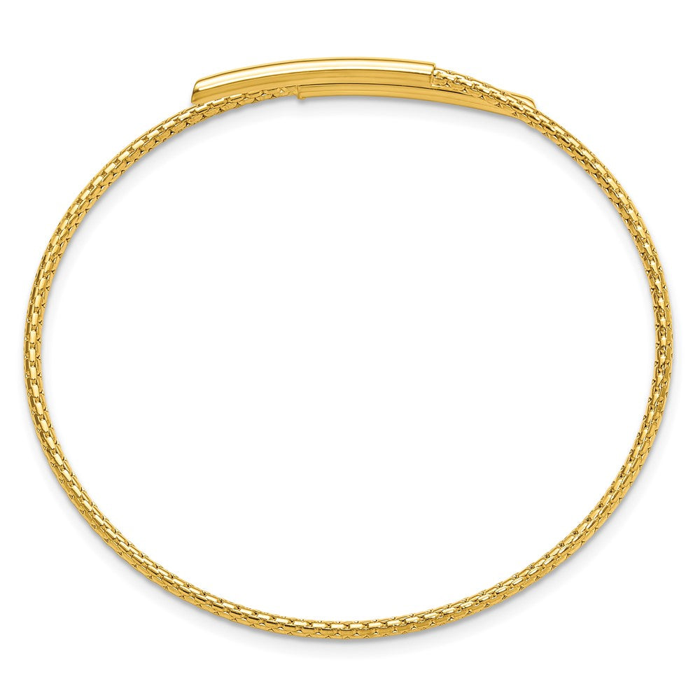 Gold Plated Sterling Silver Polished Bypass Cuff Bangle