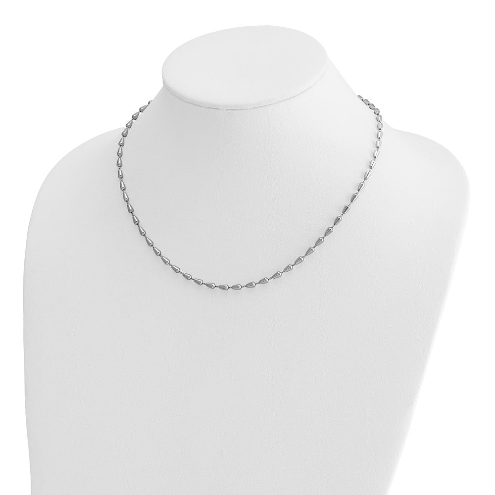 Sterling Silver Rh Plated Polished 16In 2In Ext. Necklace