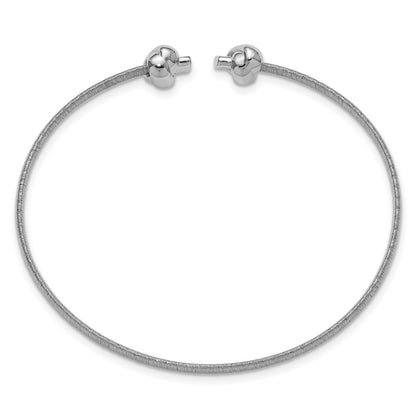 Sterling Silver Ss Rh Plated Polished Knots Wire Wrapped Cuff Bangle