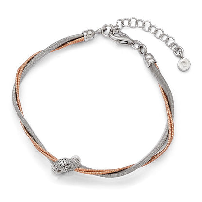 7.5 Inch Sterling Silver Rose Gold-Plated 7.5In/1In Ext Bracelet
