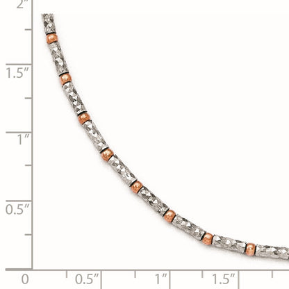 Sterling Silver Rose Flash-Plated D/C W/1In Ext. Anklet