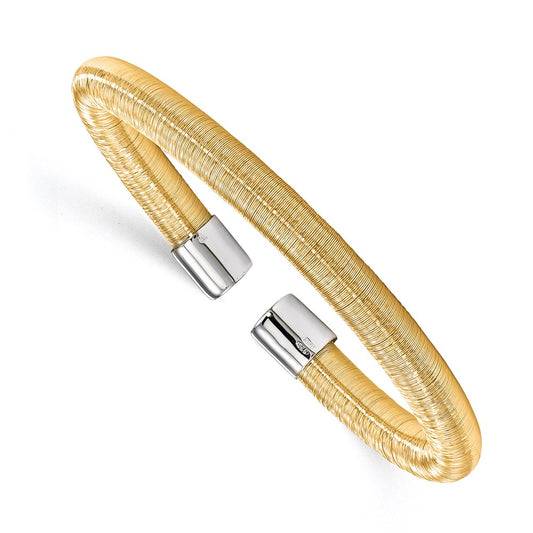 Sterling Silver Gold-Tone Cuff Bangle