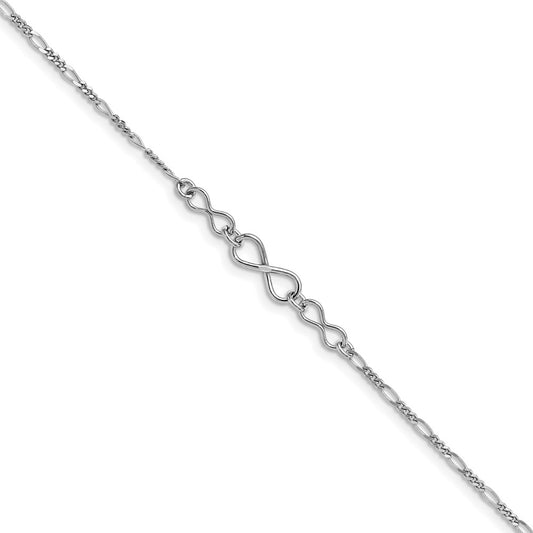 Sterling Silver Infinity W/1In Ext. Anklet