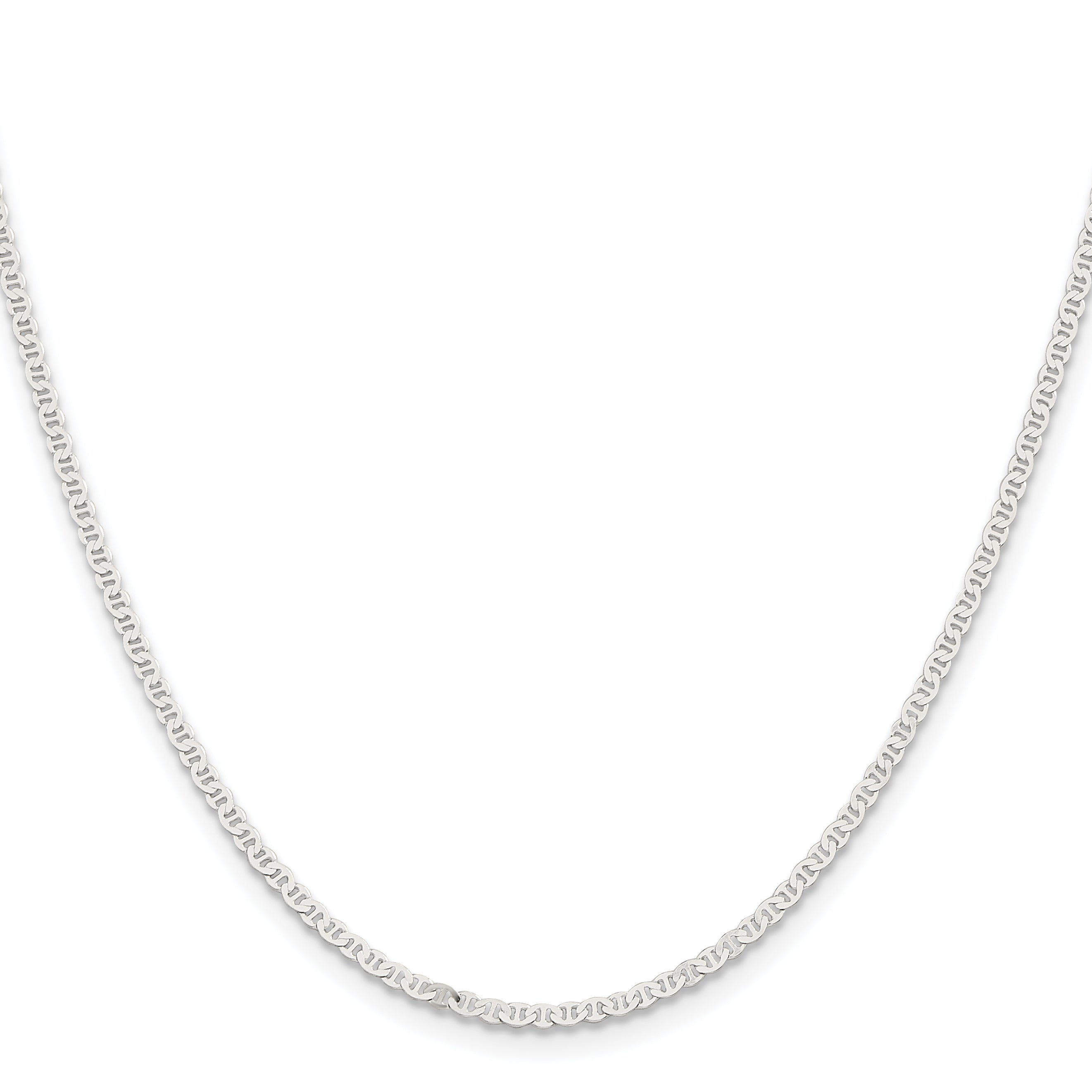 Sterling Silver 2.25mm Flat Anchor Chain Necklace
