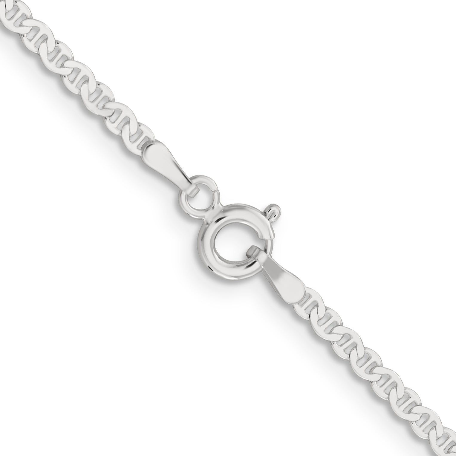 Sterling Silver 2.25mm Flat Anchor Chain Necklace