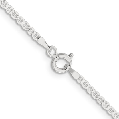 Sterling Silver 2.25mm Flat Anchor Chain Necklace