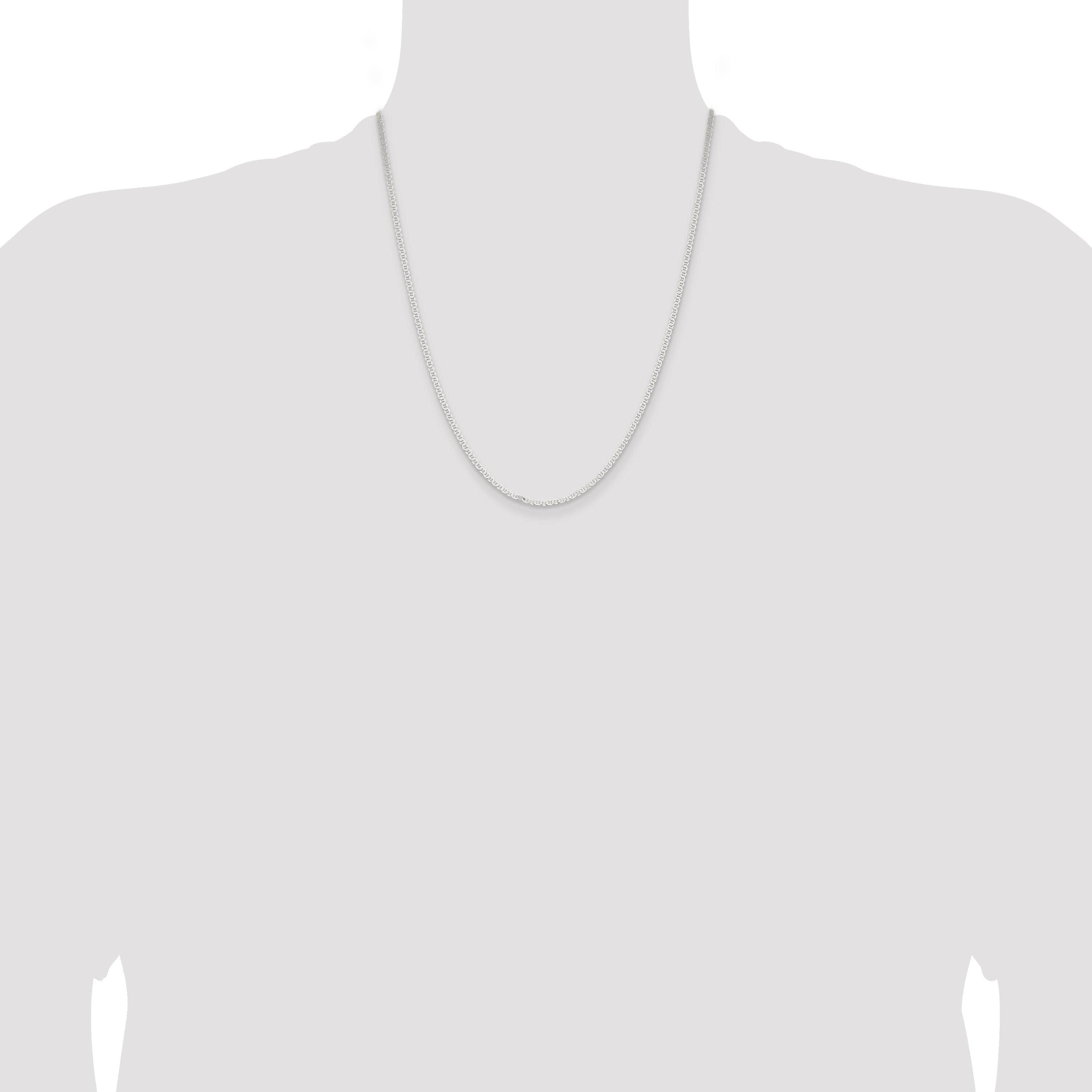 Sterling Silver 2.25mm Flat Anchor Chain Necklace