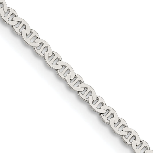 22 Inch Sterling Silver 2.25mm Flat Anchor Chain Necklace