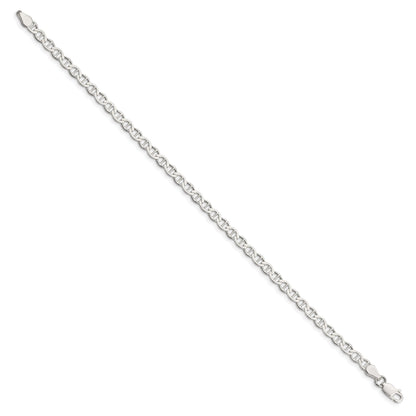9 Inch Sterling Silver 4mm Flat Anchor Chain Bracelet