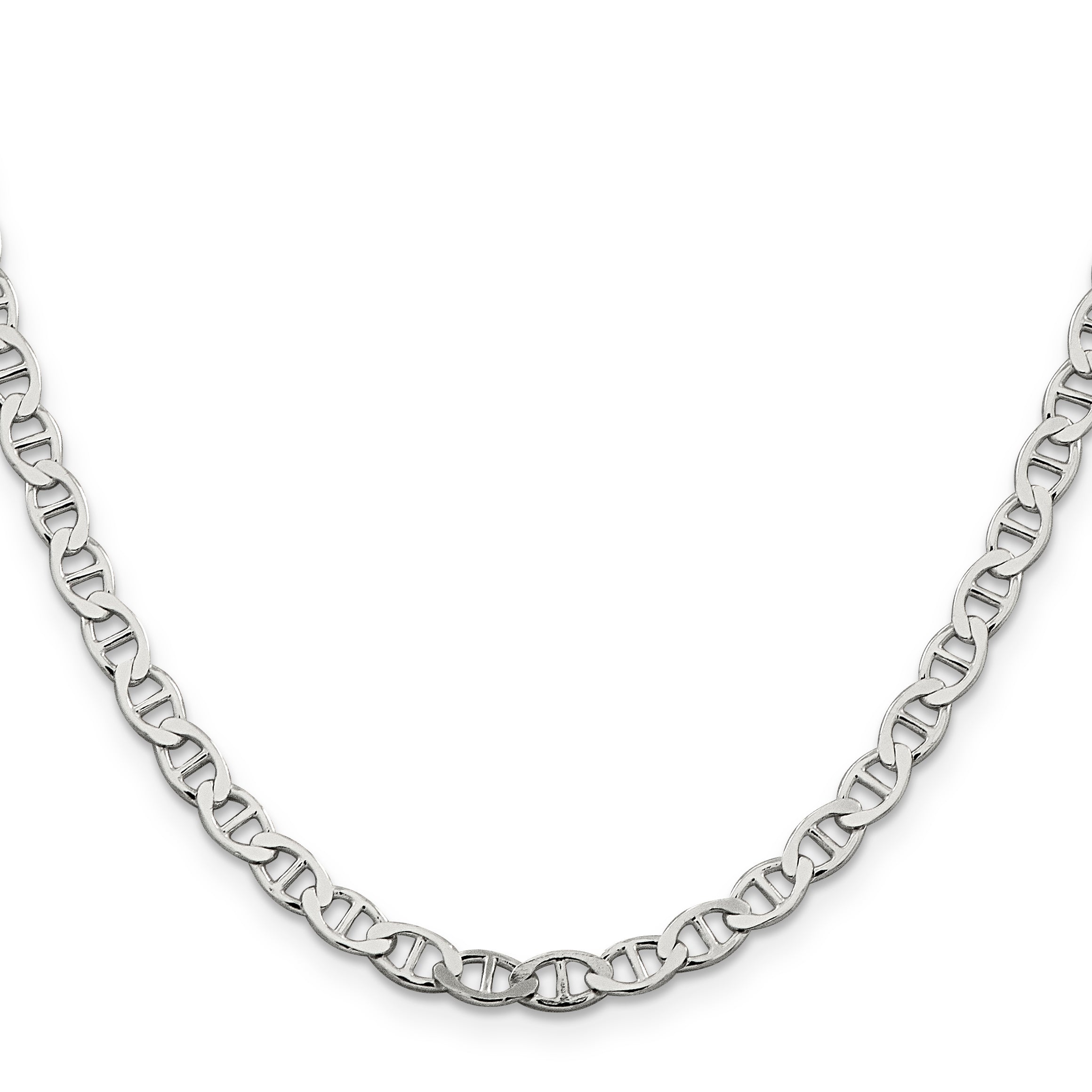 20 Inch Sterling Silver 4.75mm Flat Anchor Chain Necklace
