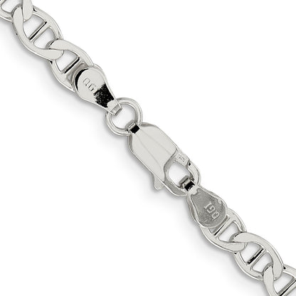 20 Inch Sterling Silver 4.75mm Flat Anchor Chain Necklace