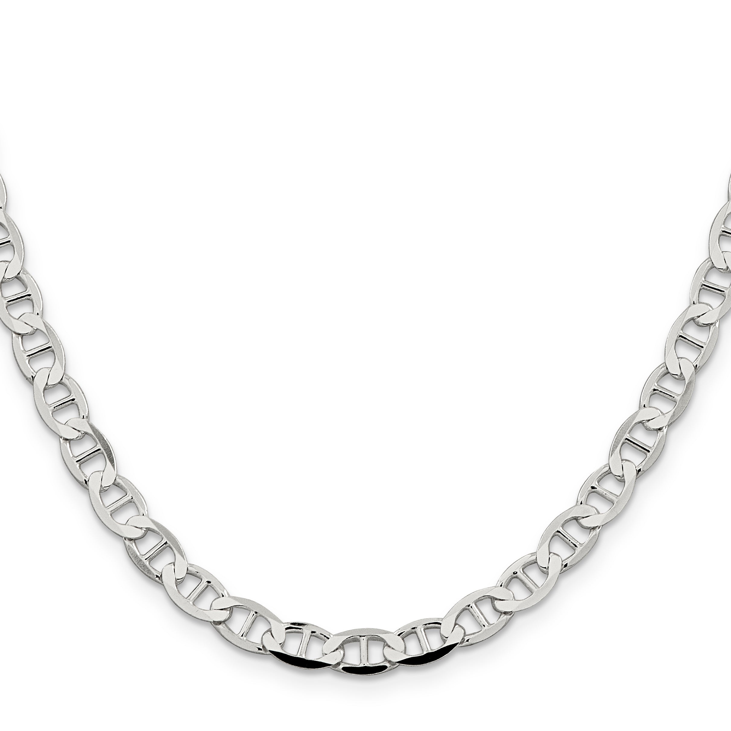 24 Inch Sterling Silver 5.7mm Flat Anchor Chain Necklace