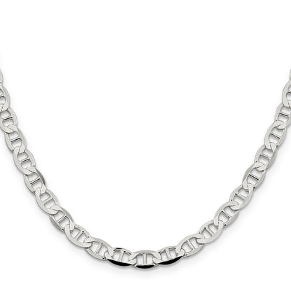 20 Inch Sterling Silver 5.7mm Flat Anchor Chain Necklace