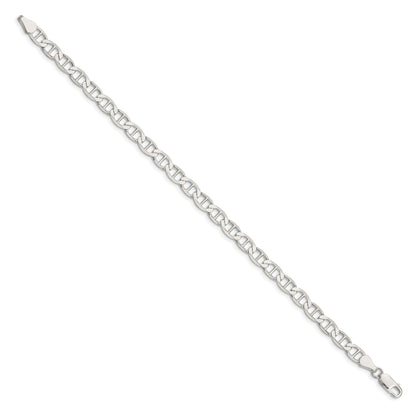 8 Inch Sterling Silver 5.7mm Flat Anchor Chain Bracelet