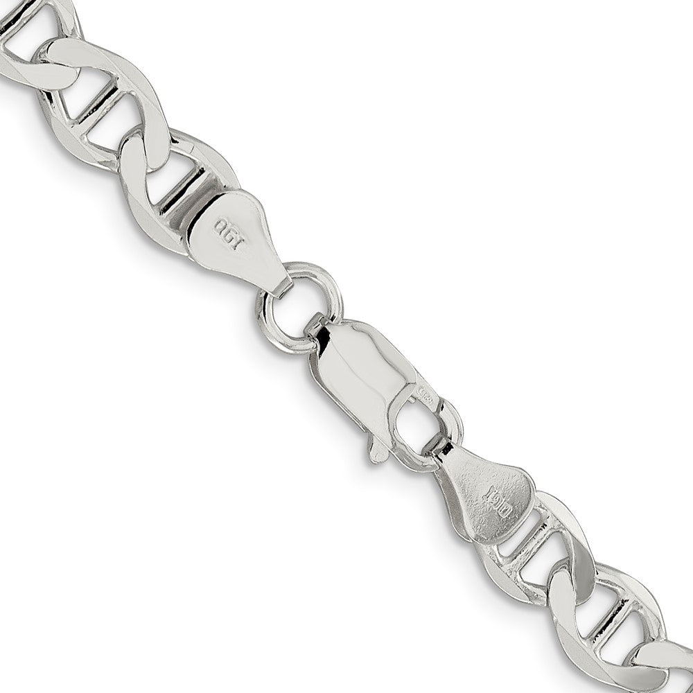 26 Inch Sterling Silver 7.1mm Flat Anchor Chain Necklace