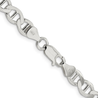 24 Inch Sterling Silver 7.1mm Flat Anchor Chain Necklace