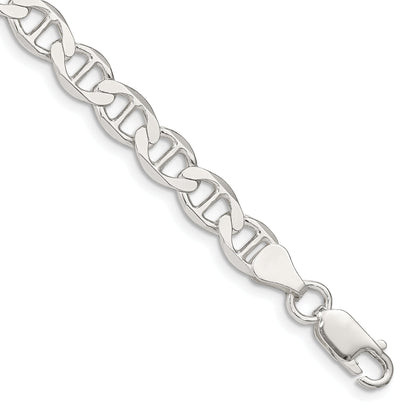 9 Inch Sterling Silver 7.1mm Flat Anchor Chain Bracelet