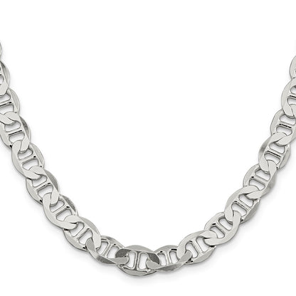24 Inch Sterling Silver 8.9mm Flat Anchor Chain Necklace