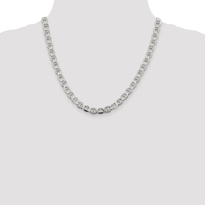 20 Inch Sterling Silver 8.9mm Flat Anchor Chain Necklace