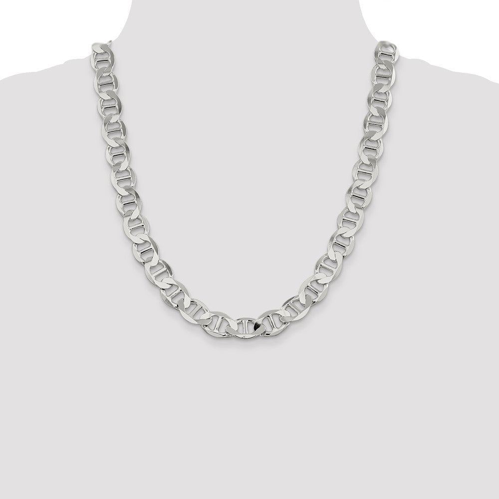 22 Inch Sterling Silver 12.3mm Flat Anchor Chain Necklace