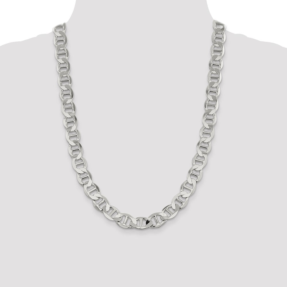 24 Inch Sterling Silver 12.3mm Flat Anchor Chain Necklace