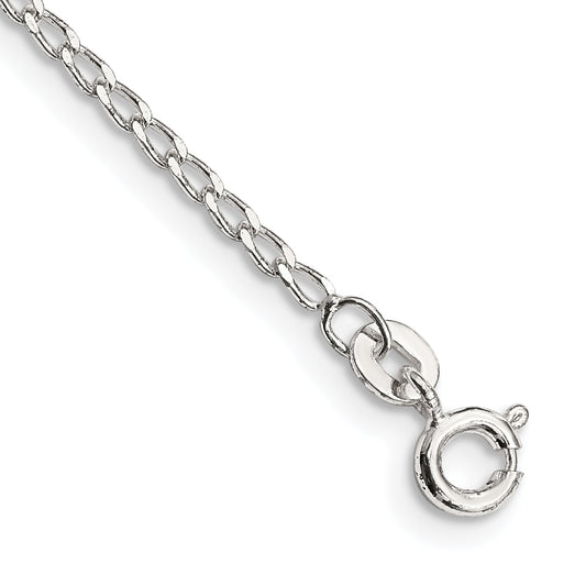 7 Inch Sterling Silver 1.5mm Open Elongated Link Chain Bracelet