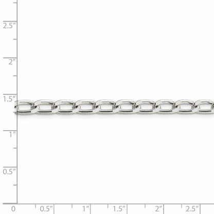 20 Inch Sterling Silver 5.1mm Open Link Chain Necklace