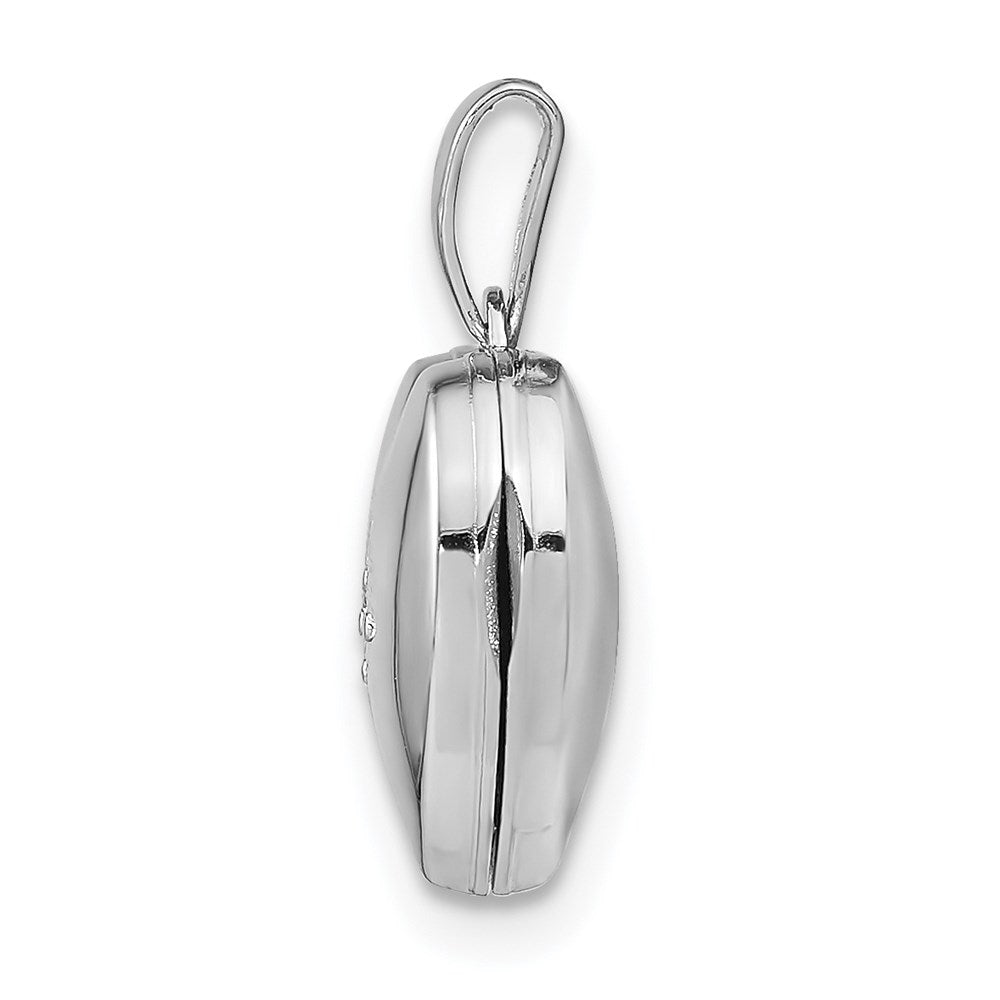 Sterling Silver Rhodium-plated u0026 Diamond 20mm D/C Heart Locket